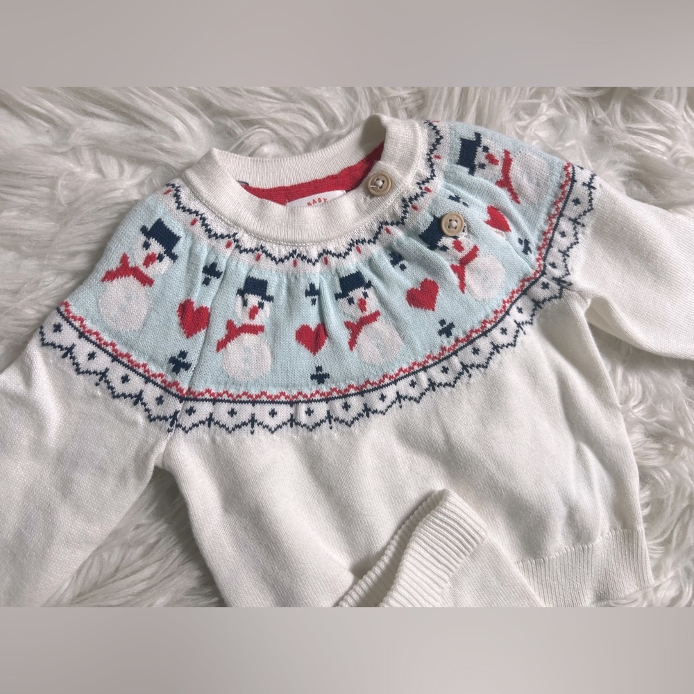 NWT Cat & Jack Snowman Baby Holiday Sweater (NO PANTS)